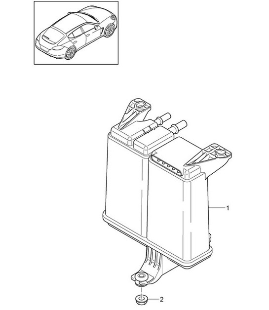 Diagram 201-040 Porsche Panamera 970 MK1 (2009-2013) Fuel System, Exhaust System