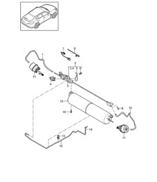 Abgasanlage / Steuerleitung (Modell: 4870,CWBA, CWB,CWDA, CWD,CWFA, CWF,CWCA, CWC+ PR:-176, -186,-016, -XLF) Panamera 970 (G1) 3.0L / 4.8L 2010-16