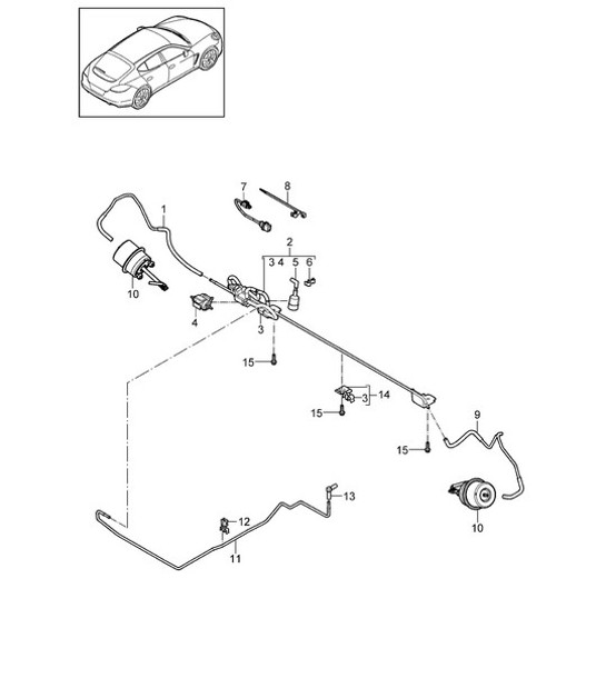 Diagram 202-065 Porsche Macan (95B) MK1 (2014-2018) Kraftstoffsystem, Abgassystem