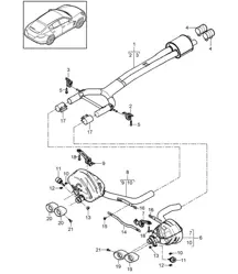 排气系统 / 前消音器 / 后消音器 (型号：CWDA、CWD、CWFA、CWF+ PR:-176、-XLF) Panamera 970 (G1) 3.0L 2014>>