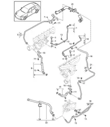 Olieleiding voor uitlaatgasturbocompressor (model: 4870,CWBA, CWB,CWCA,CWC) Panamera 970 (G1) 4.8L TURBO 2010-16