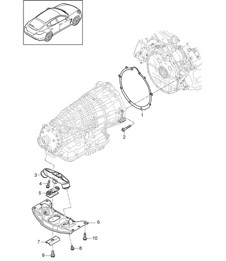 Befestigungsteile für Motor und Getriebe / Getriebeträger (Modell: C7000,C7005, C7030,C7035, C7050,G7000, C7001,C7031, C7051) Panamera 970 (G1) 2010-16
