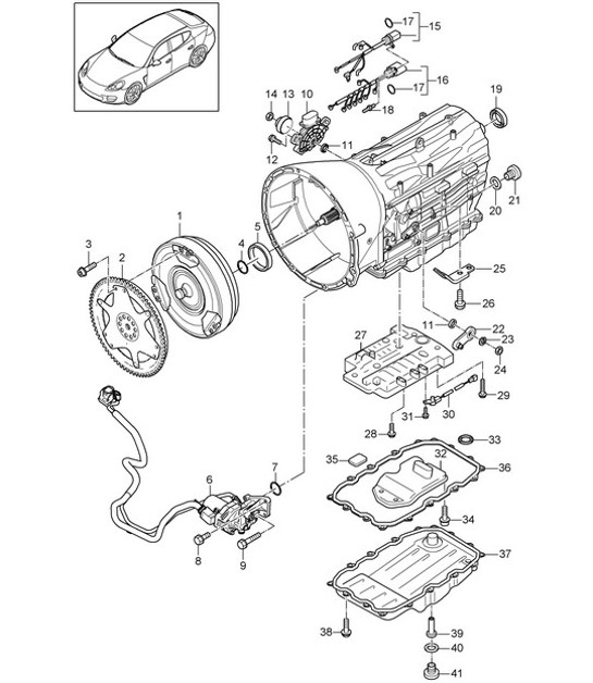 Diagram 320-020 Porsche 992.1 Speedster 4.0L 2019-24 Trasmissione