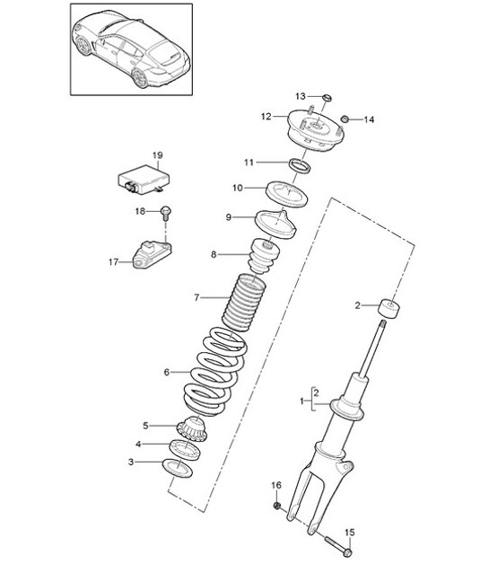 Diagram 402-000 Porsche Macan (95B) MK1 (2014-2018) Front Axle, Steering 