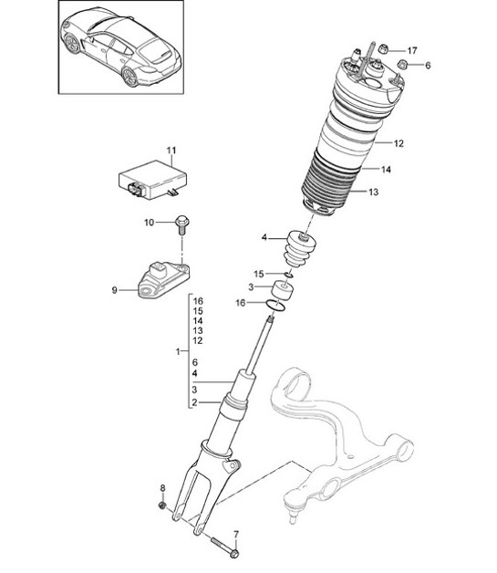 Diagram 402-005 Porsche 997 MK1 GT3 / GT3 RS 2007-09 Front Axle, Steering 