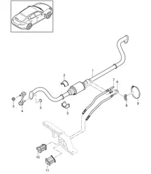 Stabilisatorstang (PR:351, luchtvering) Panamera 970 (G1) >>2013
