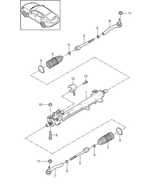 Diagram 403-000 Porsche 911 1978-1983 3.0L / SC Assale anteriore, sterzo 