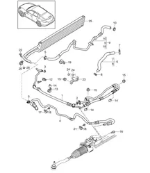 Direction assistée / Conduites / Refroidisseur d'huile (Modèle : CWAA,CWFA, CWF,CWDA, CWD,CRCB, CRCC,CGEA, CGE,CGFA, CWBA,CWB, CXPA,CXRA, CXR,CWJA+ PR:-351,-355) Panamera 970 (G1) 2014>>