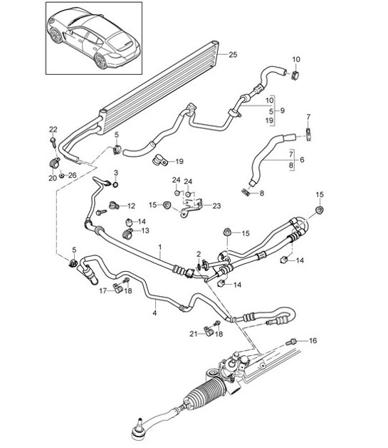 Diagram 403-012 Porsche 911 & 912 (1965-1989) Essieu avant, Direction 