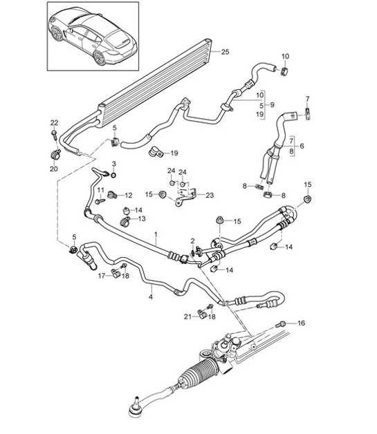 Diagram 403-016 Porsche 356A 1955-59 Essieu avant, Direction 
