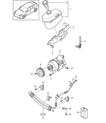 Servolenkung / Tandempumpe / Ölbehälter / Druckschlauch / - PDCC - (Modell: CWAA,CXNA, CXPA,CXRA, CXR,CWBA, CWB,CWCA, CWC,CWDA, CWD,CWFA, CWF+ PR:351,355) Panamera 970 (G1) 3.0L / 3.6L / 4.8L 2014>>