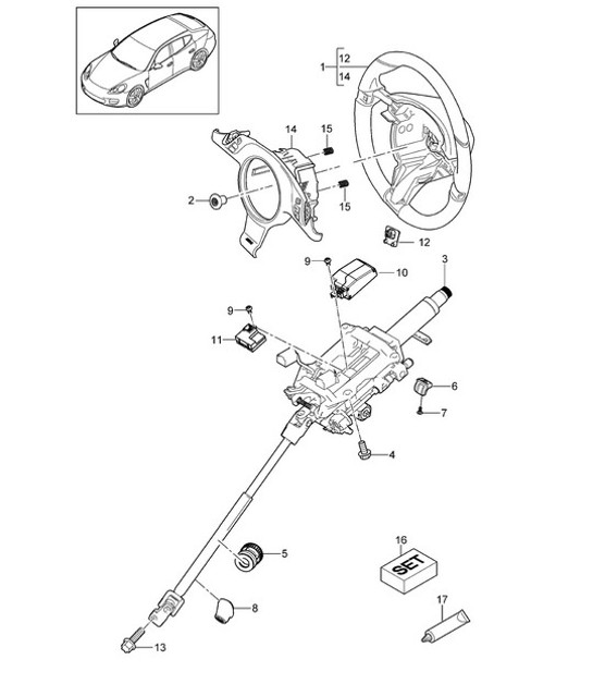 Diagram 403-053 Porsche 997 (911) MK1 2005-2008 Front Axle, Steering 