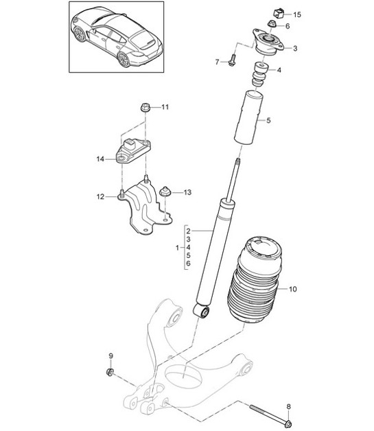 Diagram 502-010 Porsche 924 Carrera GTS 2.0L 1982 Rear Axle