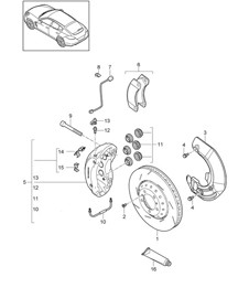 Disc brake / Front axle (Model: CWDA,CWD, CXPA,CXRA, CXR)  Panamera 970 (G1) 3.0L / 4.8L  2014>>
