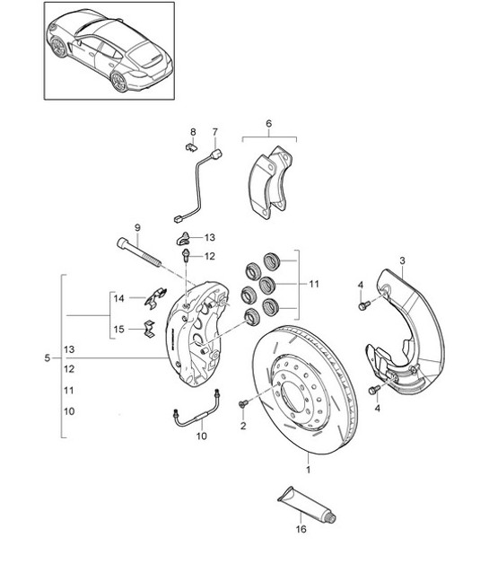 Diagram 602-005 Porsche 968 (1992-1995) 车轮、制动器