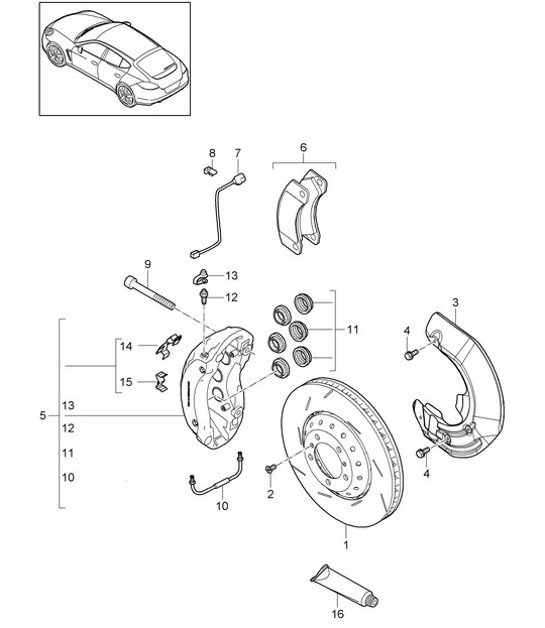 Diagram 602-010 Porsche Macan (95B) MK1 (2014-2018) Räder, Bremsen