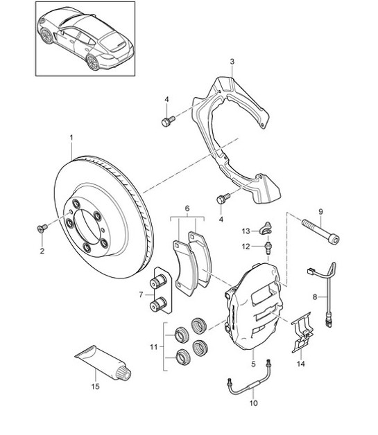 Diagram 603-007 Porsche 997 MK1 GT3 / GT3 RS 2007-09 Wheels, Brakes