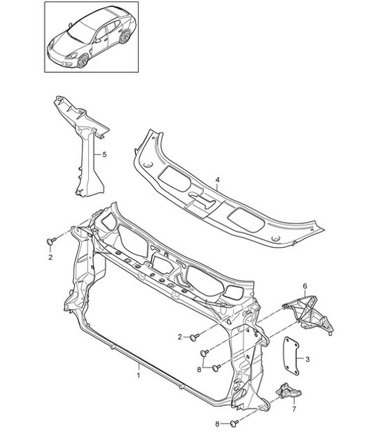 Diagram 802-011 Porsche 356B 1959-63 Karosserie