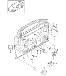 Window regulator / Assembly carrier - FRONT - Panamera 970 (G1) 2010-16