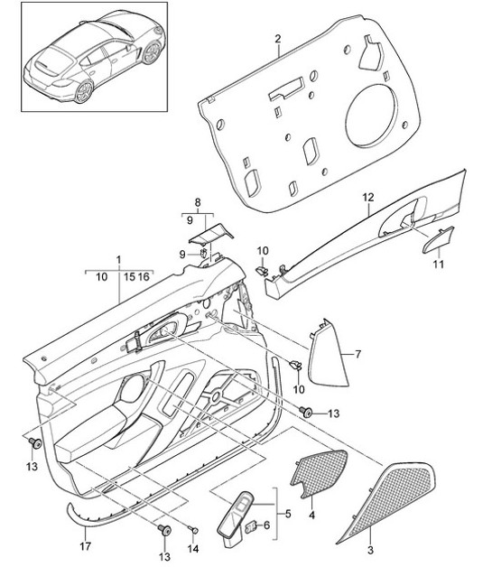 Diagram 807-006 Porsche 997 (911) MK2 2009-2012 Carrosserie