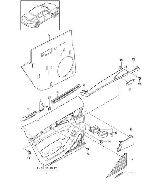 Diagram 807-010 Porsche 992.1 Carrera 4 3.0L 2019-24 Karosserie