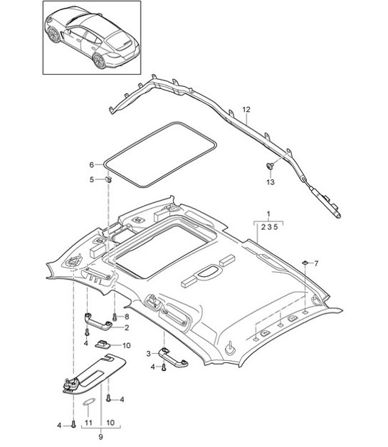 Diagram 807-015 Porsche Panamera 970 MK2 (2014-2016) Carrosserie