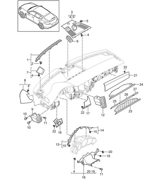 Diagram 809-005 Porsche Macan (95B) MK1 (2014-2018) Karosserie