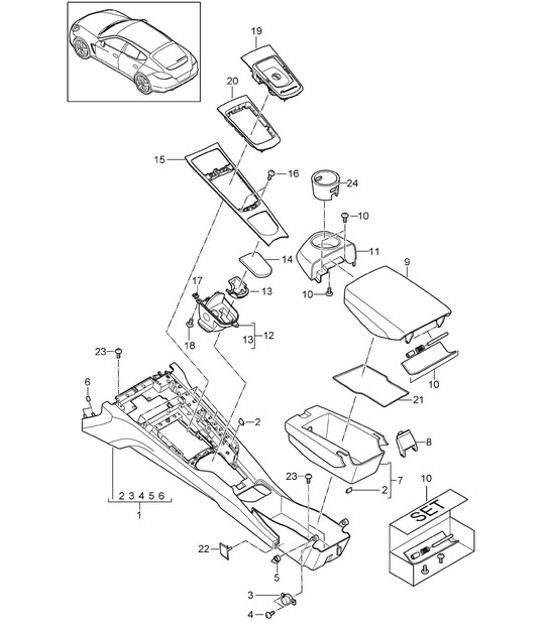 Diagram 809-025 Porsche Macan (95B) MK1 (2014-2018) Body