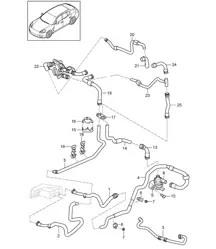 Hybride / Verwarmingspijpleiding / Extra verwarming - VOOR - Panamera 970 (G1) 3.0L HYBRID 2014>>