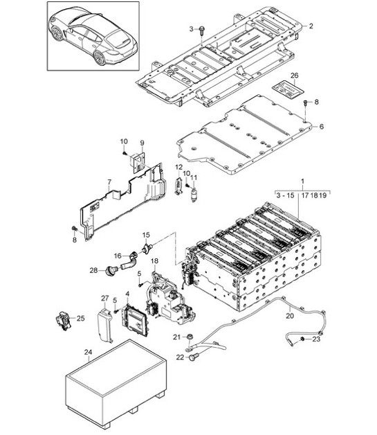 Diagram 901-045 Porsche Macan (95B) MK1 (2014-2018) Electrical equipment