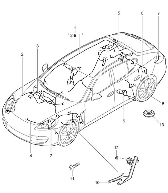 Diagram 902-010 Porsche Cayman 718C (982C) 2017>> Electrical equipment