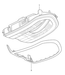 Console / Toit (voir manuel d'atelier) (PR:193, version Japon) Panamera 970 (G1) 2010-16