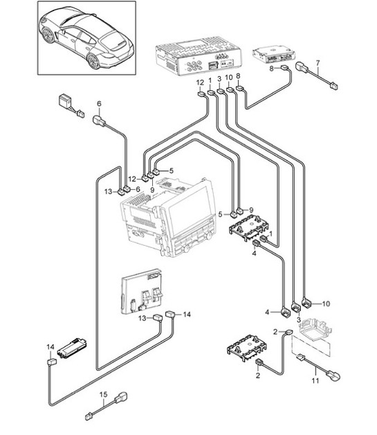 Diagram 911-003 Porsche Panamera 970 MK1 (2009-2013) Electrical equipment