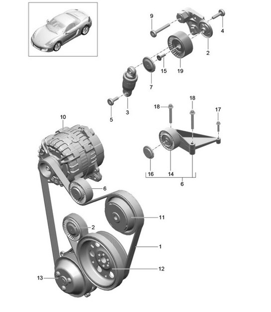 Diagram 101-010 Porsche Macan (95B) MK1 (2014-2018) 引擎