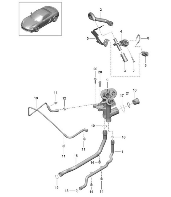 Diagram 105-005 Porsche Macan (95B) MK1 (2014-2018) Moteur