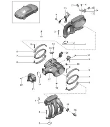 Distributeur d'air d'admission / Adaptateur papillon 981 Boxster / Boxster S 2012-16