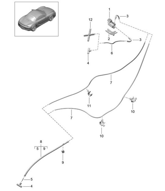 Diagram 202-015 Porsche Cayenne MK3 (958) 2010-2017 Kraftstoffsystem, Abgassystem