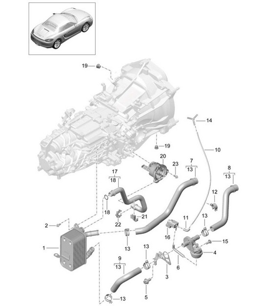 Diagram 302-020 Porsche 991.1 Carrera C2 3.4L (350 Bhp) 2012-16 Übertragung