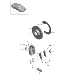 Freno de disco / Eje trasero 981 Boxster / Boxster S 2012-16