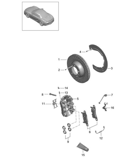 Diagram 603-000 Porsche Macan (95B) MK1 (2014-2018) Ruote, freni