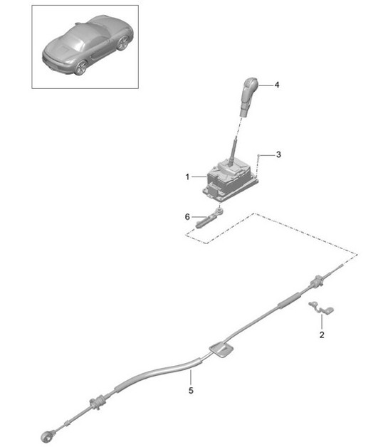 Diagram 701-001 Porsche Boxster 718 (982) 2017>> Système de levier manuel, groupe de pédales 