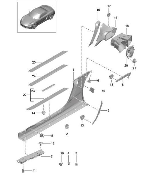 Diagram 801-090 Porsche Cayman 718C (982C) 2017>>  车身