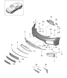 Frontstoßstange (PR:XAT, Sport Design Paket) 981 Boxster / Boxster S 2012-16