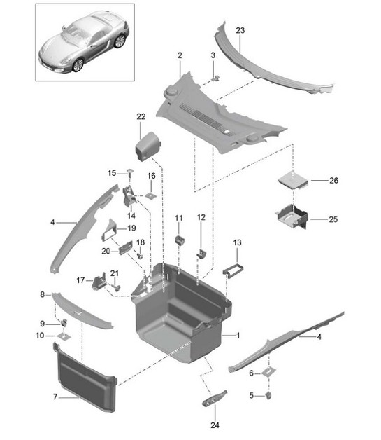 Diagram 807-000 Porsche Macan (95B) MK1 (2014-2018)  车身