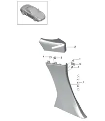Side panel trim / B-pillar 981 Boxster / Boxster S 2012-16