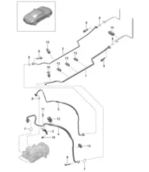 Circuit frigorifique / Bas de caisse et Partie arrière 981 Boxster / Boxster S 2012-16