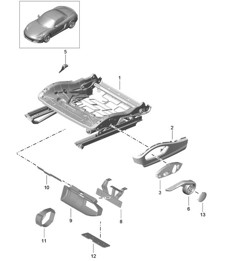Telaio sedile / sedile sportivo / Accessori / Staffa / Estintori 981 Boxster / Boxster S 2012-16