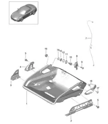 Siège baquet / Pliable / Structure de siège / Accessoires 981 Boxster / Boxster S 2012-16