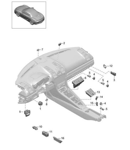 Diagram 903-005 Porsche Cayman 2.7L 981 2013-16 Materiale elettrico