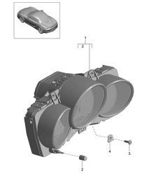 Instrumente / Zifferblatt / Farbig 981 Boxster / Boxster S 2012-16